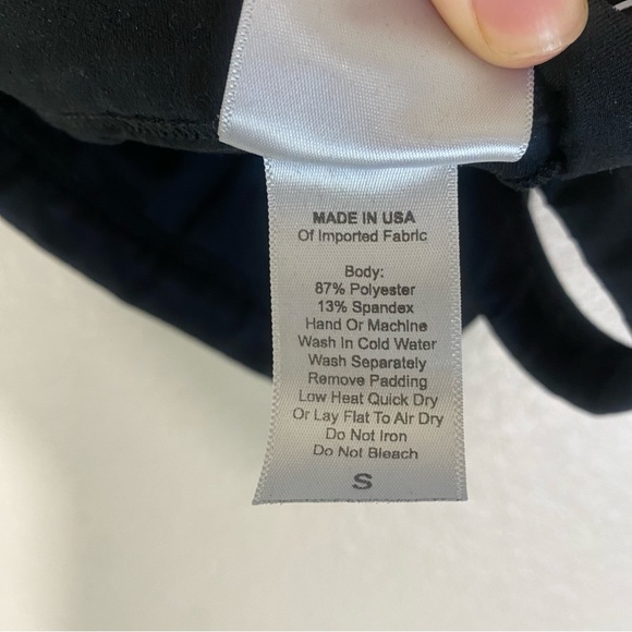 Bombshell Sportswear BRAID BACK Silver Ring Sexy SPORTS BRA in Black Fit Size S - Picture 5 of 9